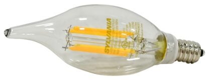 Sylvania ULTRA LED 79766 LED Bulb, 5 W, Candelabra Lamp Base, B10 Lamp, 500 Lumens, 2700 K Color Temp