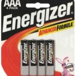 Energizer E92BP-4 Alkaline Battery, AAA Battery, Zinc, Manganese Dioxide, 1.5 V Battery