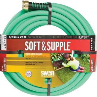 SWAN SNSS58075 Garden Hose, 75 ft L, Rubber/Vinyl, Green