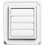 Builders Edge 140037079001 Exhaust Vent, 8 in OAL, 7 in OAW, 12 sq-in Net Free Ventilating Area, White