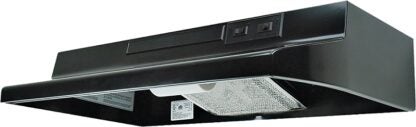 Air King AV1306 Range Hood, 180 cfm, 2 Fan, 30 in W, 12 in D, 6 in H, Cold Rolled Steel, Black