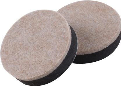 Shepherd Hardware 9407 Slider Pad, Felt Cloth, Beige, 3-1/2 in Dia, 1/2 in Thick, Round