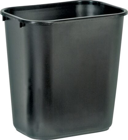 Rubbermaid FG295600BLA Waste Basket, 28 qt Capacity, 15 in H, Resin, Black