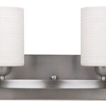 Canarm IVL370A02BPT Vanity Light, 100 W, 2-Lamp, A19 Lamp, Steel Fixture, Brushed Pewter Fixture