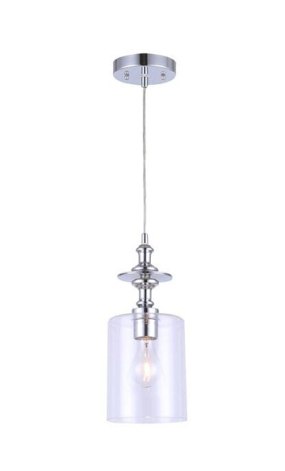 Canarm IPL276B01CH York Pendant, 100 W, 1-Lamp, Steel Fixture, Chrome-Plated Fixture