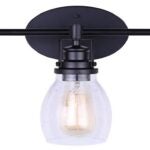 Canarm Carson Series IVL705A03BK Vanity Light, 300 W, 3-Lamp, Incandescent Lamp, Metal Fixture, Black Fixture