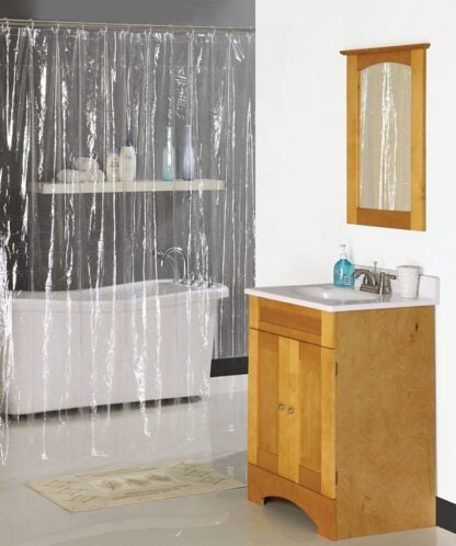 Simple Spaces SD-PCP01-C3L Shower Curtain, Vinyl, Clear, Clear