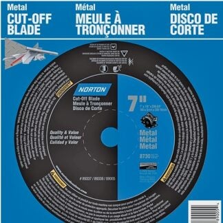 NORTON 07660789005 Cut-Off Wheel, 7 in Dia, 1/8 in Thick, 5/8 in Arbor, 24 Grit, Aluminum Oxide Abrasive