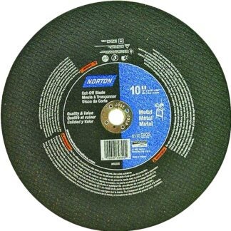 NORTON 89390 Abrasive Wheel, 10 in Dia, 3/32 in Thick, 5/8 in Arbor, Aluminum Oxide Abrasive