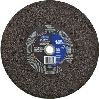 Norton 07660789399 Cut-Off Wheel, 14 in Dia, 7/64 in Thick, 1 in Arbor, 36 Grit, Extra Coarse, Aluminum Oxide Abrasive