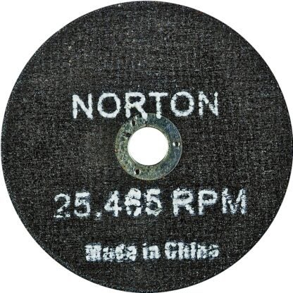 NORTON 66252835553 Cut-Off Wheel, 3 in Dia, 1/16 in Thick, 3/8 in Arbor, 36 Grit, Very Coarse