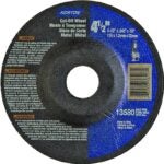 NORTON 66252843604 Grinding Wheel, 4-1/2 in Dia, 0.045 in Thick, 7/8 in Arbor, 24 Grit, Extra Coarse