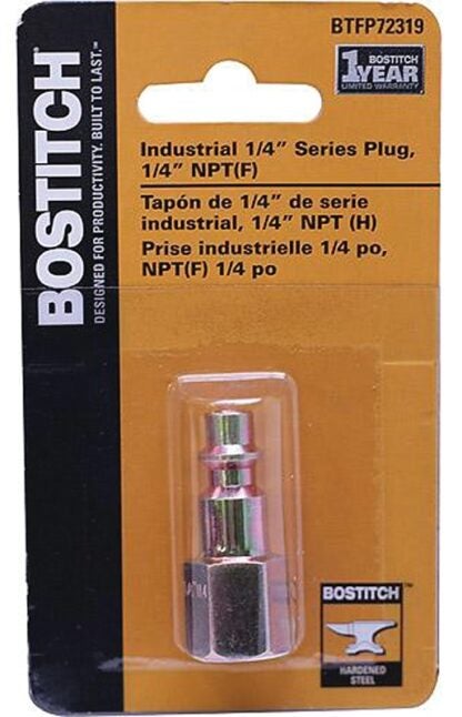 Bostitch BTFP72319 Hose Plug, 1/4 in, FNPT, Steel, Plated Sells in Quantity of 4