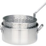 Bayou Classic 1201 Fryer Pot, 10 qt Capacity, 18 Gauge, Aluminum, Riveted Handle