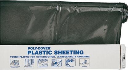 Orgill Poly 6X20-B Poly Film, 100 ft L, 20 ft W, Black