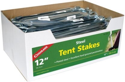 COGHLAN'S 9813 Tent Stake, 12 in L, 1/4 in W, Steel Sells in Quantity of 50