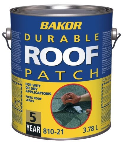 Henry BK81021666 Dry/Wet Roofing Patch, Black, Liquid, 3.78 L