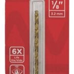 Task T90018 Drill Bit, 1/8 in Dia, 1/PK