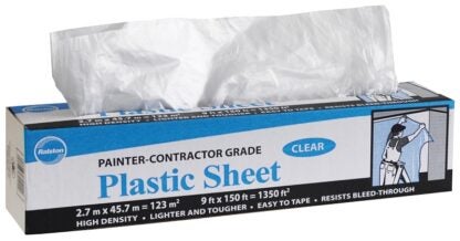 Inteplast Group Cover-Its 304-00 Drop Sheet, 150 ft L, 9 ft W, Polyethylene, Clear