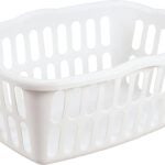 Sterilite 12458012 Laundry Basket, 1.5 bu Capacity, Plastic, White, 1-Compartment