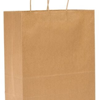 Duro Bag Dubl Life 87128 Shopping Bag, 13 in L, 7 in W, 17 in H, Kraft Paper, Brown