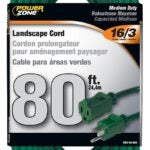 PowerZone OR880633 Extension Cord, 16 AWG Cable, 80 ft L, 125 V, Green