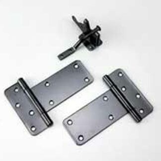 Onward 9410FBR Gate Kit with Latch and Rectangular Hinge, Steel, Black