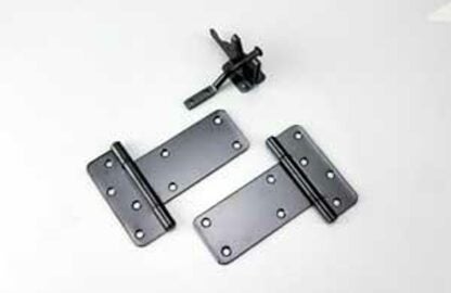 Onward 9410FBR Gate Kit with Latch and Rectangular Hinge, Steel, Black