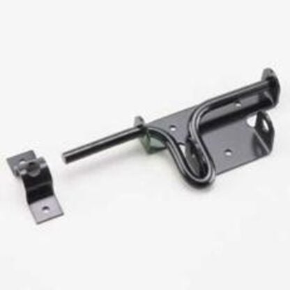 Onward 303FBR Gate Latch, 11/32 in Bolt Head, 6-11/16 in L Bolt, Steel, Black