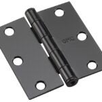 Onward 827FBR Butt Hinge, 3 in H Frame Leaf, 3/32 in Thick Frame Leaf, Steel, Black, Removable Pin, 50 lb