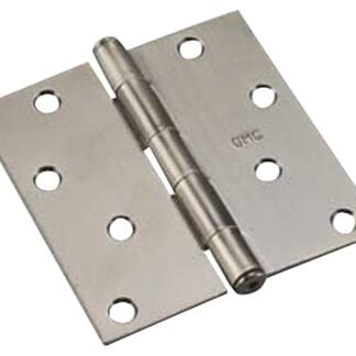 Onward 821NBB Butt Hinge, 3-1/2 in H Frame Leaf, 3/32 in Thick Frame Leaf, Steel, Brushed Nickel, Removable Pin, 50 lb