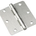 Onward 2821NBB Butt Hinge, 3-1/2 in H Frame Leaf, 3/32 in Thick Frame Leaf, Steel, Brushed Nickel, Removable Pin, 50 lb Sells in Quantity of 5