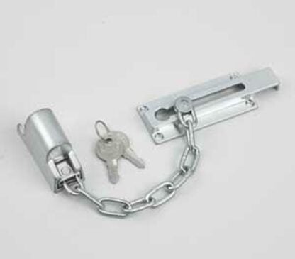 Onward 211SCR Locking Chain Door Guard, 4 in L, 13/64 in W, Metal, Chrome/Satin