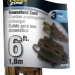 PowerZone OR670606 Extension Cord, 16 AWG Cable, 6 ft L, 125 V, Brown