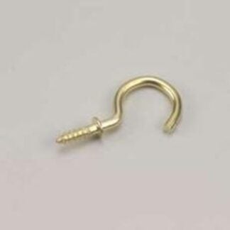 Onward 247BR Cup Hook, 12 mm Opening, 33 mm L, Metal, Brass Sells in Quantity of 5