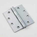 Onward 3823BCB Plain Bearing Butt Hinge, 4-1/2 in H Frame Leaf, 1/8 in Thick Frame Leaf, Steel, Brushed Chrome, 75 lb