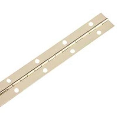 Onward 8913BBC Piano Hinge, 36 in H Frame Leaf, 0.03 in Thick Frame Leaf, Steel, Brass, Fixed Pin Sells in Quantity of 5