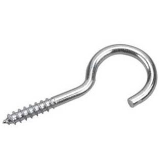 Onward 2708XR Screw Hook with Lag Thread, 18 mm Opening, 2-1/4 in L, Steel, Zinc Sells in Quantity of 5