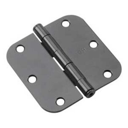 Onward 1821FBB Butt Hinge, 3-1/2 in H Frame Leaf, 3/32 in Thick Frame Leaf, Steel, Black, Removable Pin, 45 lb