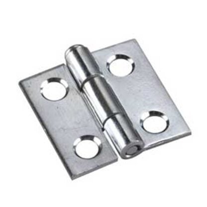 Onward 841XV Narrow Butt Hinge, 1-1/2 in H Frame Leaf, Steel, Zinc, Removable Pin, 6 lb