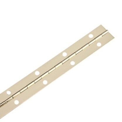 Onward 898BB Piano Hinge, 72 in H Frame Leaf, 0.04 in Thick Frame Leaf, Steel, Brass, Fixed Pin, Screw Mounting