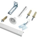 Onward 14014WBC Bi-Fold Door Hardware Kit, 36 in L Track, Plastic/Steel, Beige/White/Zinc, Ceiling Mounting