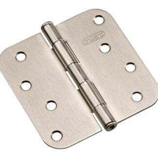 Onward 1822NBB Butt Hinge, 4 in H Frame Leaf, 3/32 in Thick Frame Leaf, Steel, Brushed Nickel, Removable Pin, 60 lb