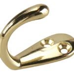 Onward 223BR Single Wardrobe Hook, 5 kg, 1-Hook, 36.5 mm Opening, Metal, Bright Brass