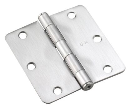 Onward 2821BCV Butt Hinge, 3-1/2 in H Frame Leaf, 3/32 in Thick Frame Leaf, Steel, Brushed Chrome, Removable Pin, 50 lb