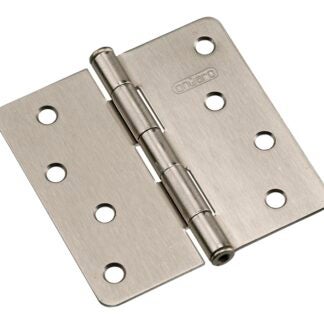 Onward 2822NBB Butt Hinge, 4 in H Frame Leaf, 3/32 in Thick Frame Leaf, Steel, Brushed Nickel, Removable Pin, 60 lb