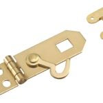 Onward 343SBR Hasp with Hook, 2-3/4 in W, Solid Brass, Bright Brass