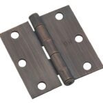 Onward 820ORBV Butt Hinge, 3 in H Frame Leaf, 3/32 in Thick Frame Leaf, Steel, Oil-Rubbed Bronze, Removable Pin, 40 lb