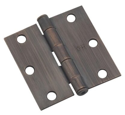 Onward 820ORBV Butt Hinge, 3 in H Frame Leaf, 3/32 in Thick Frame Leaf, Steel, Oil-Rubbed Bronze, Removable Pin, 40 lb