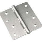 Onward 822NBV Butt Hinge, 4 in H Frame Leaf, 3/32 in Thick Frame Leaf, Steel, Brushed Nickel, Removable Pin, 60 lb